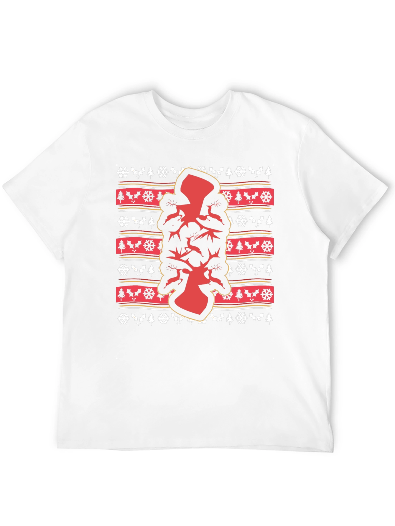 Festive Ugly Christmas T-Shirt with Deer Design
