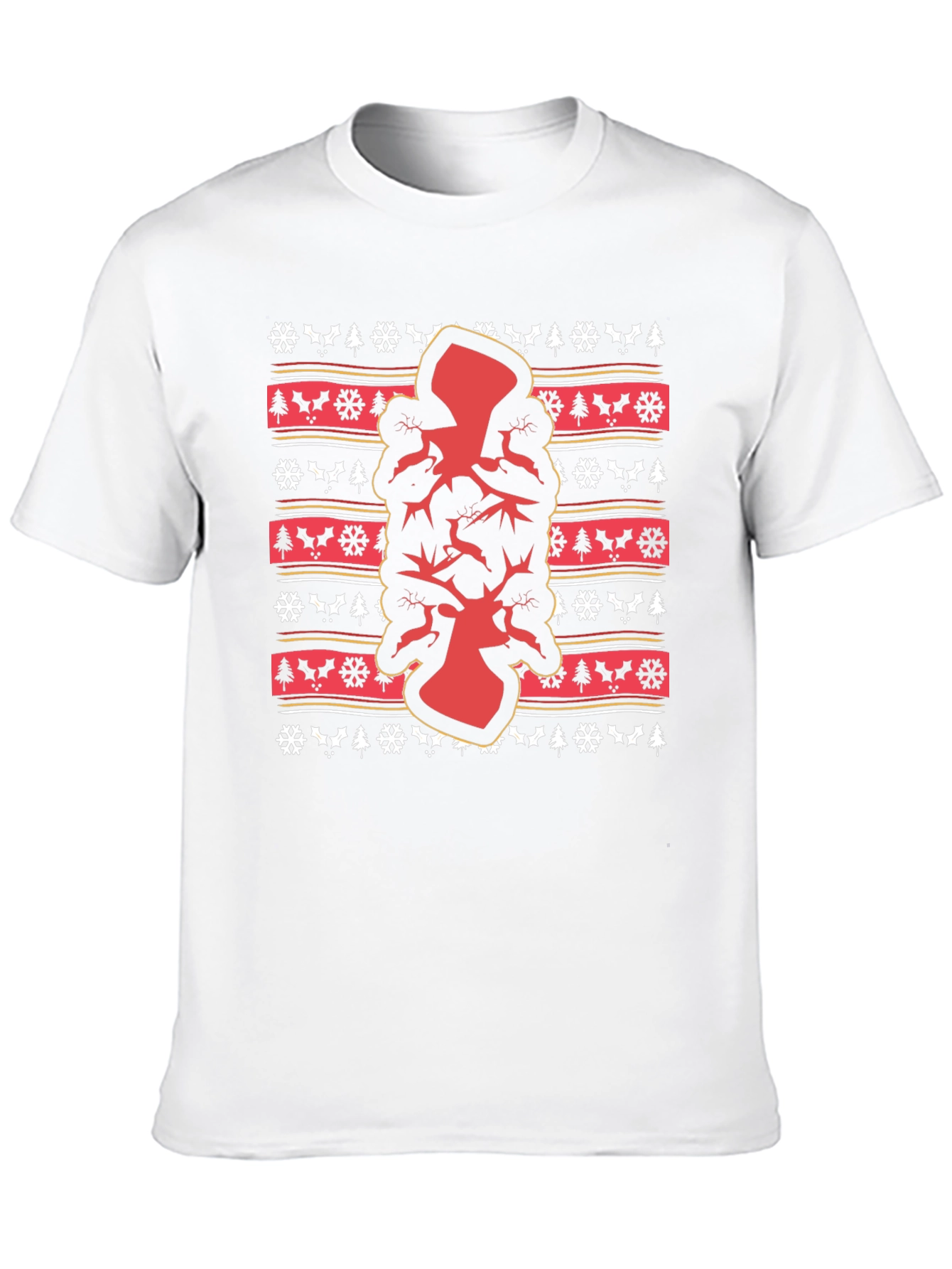 Festive Ugly Christmas T-Shirt with Deer Design