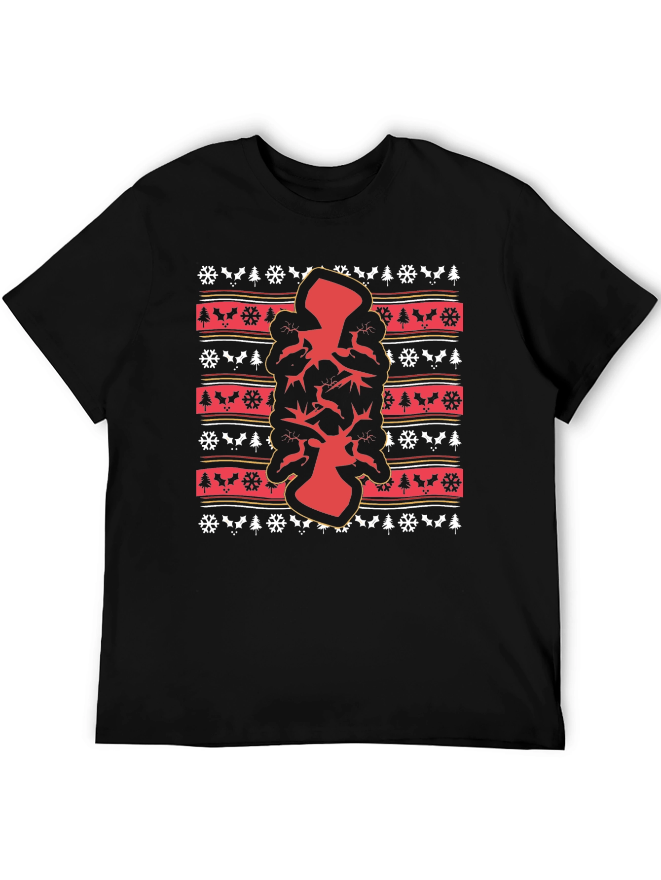 Festive Ugly Christmas T-Shirt with Deer Design