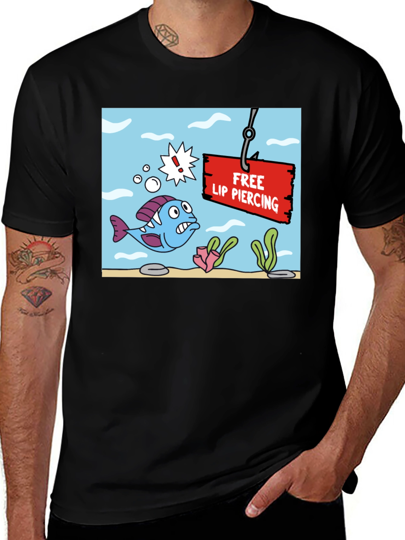 Funny Free Lip Piercing Graphic T-Shirt