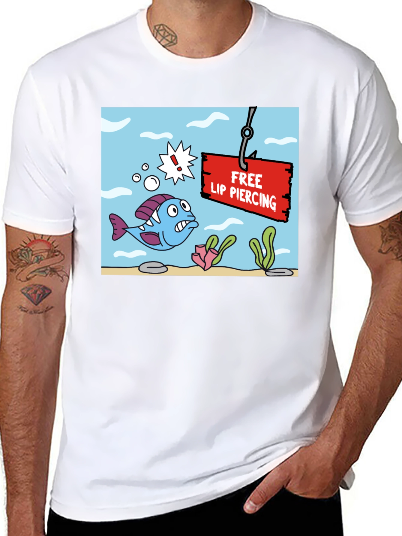 Funny Free Lip Piercing Graphic T-Shirt
