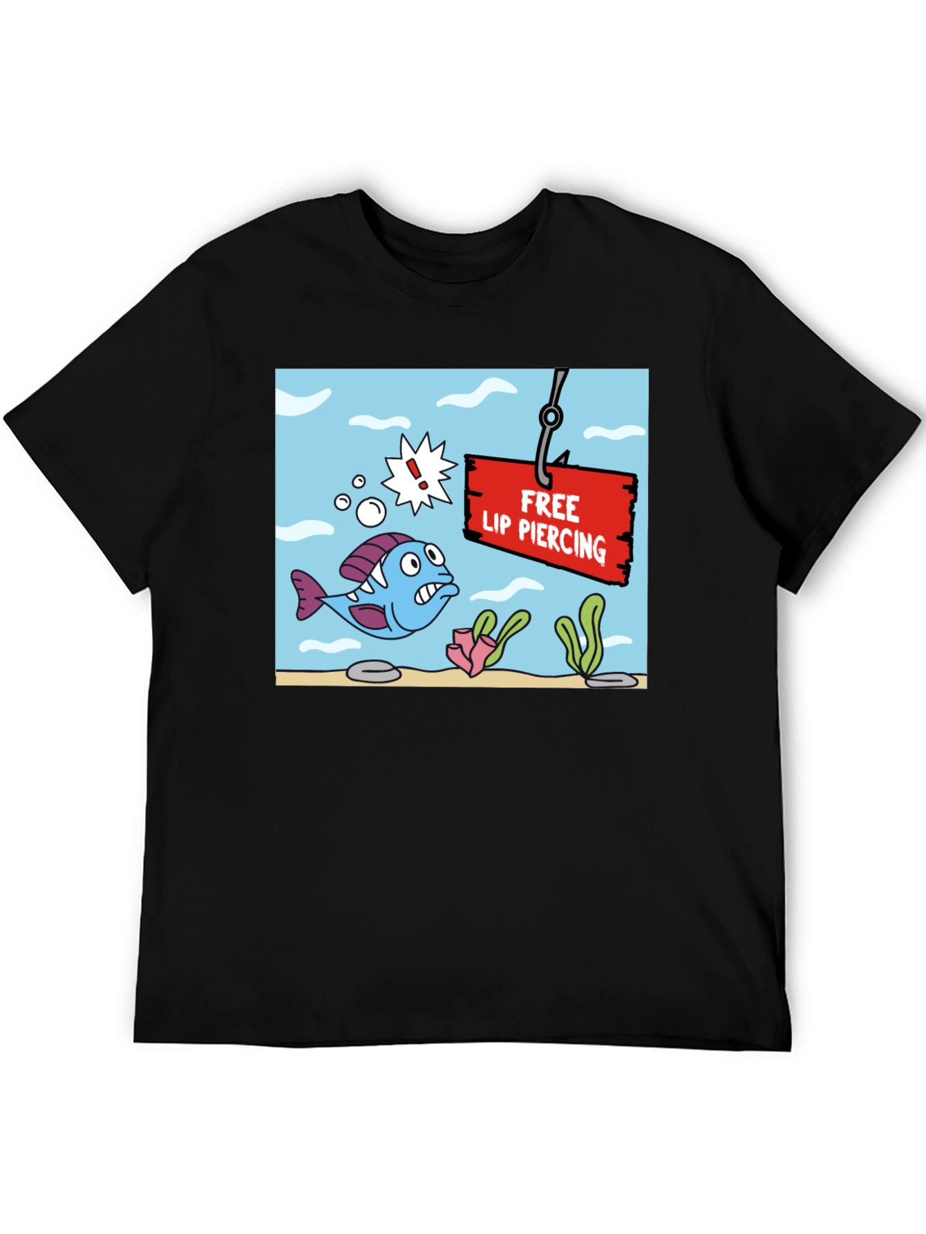 Funny Free Lip Piercing Graphic T-Shirt