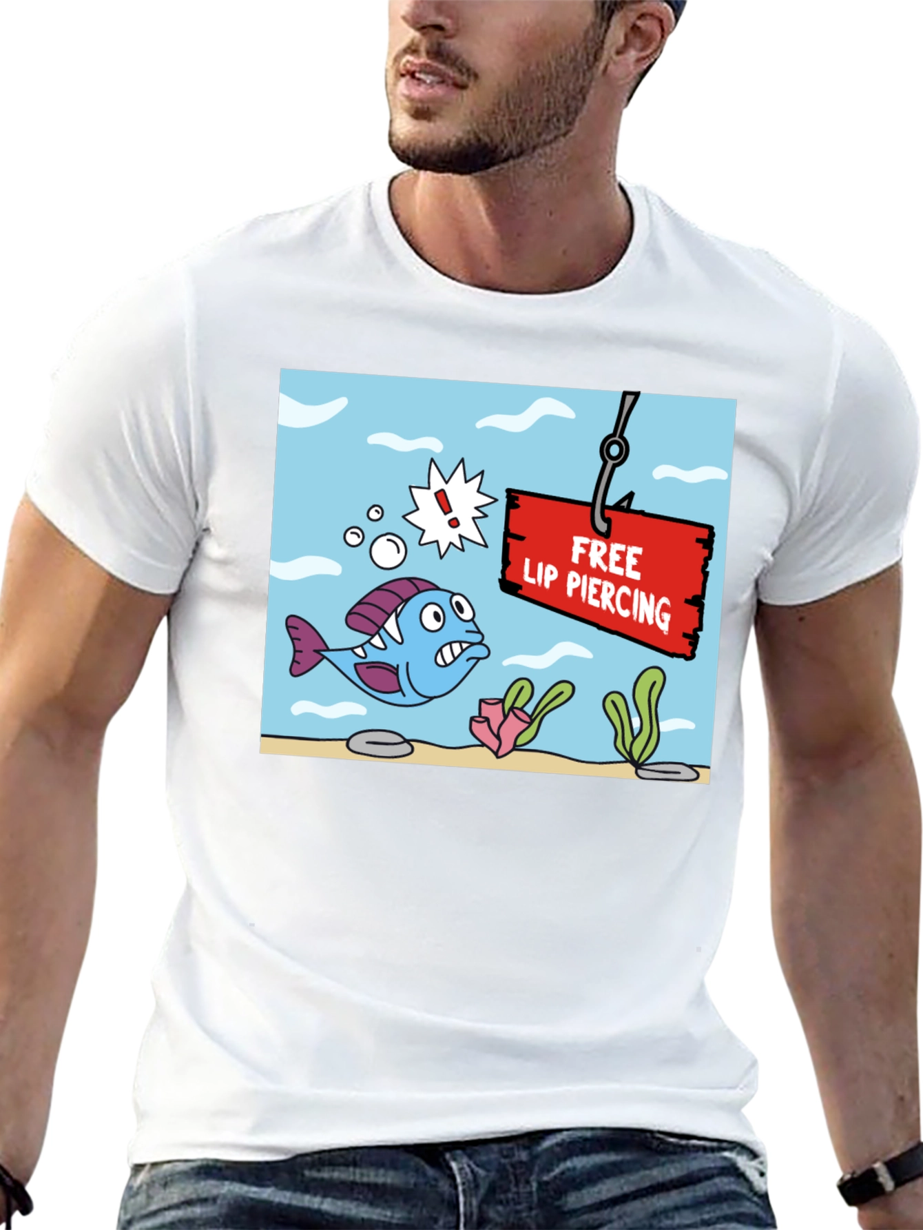 Funny Free Lip Piercing Graphic T-Shirt