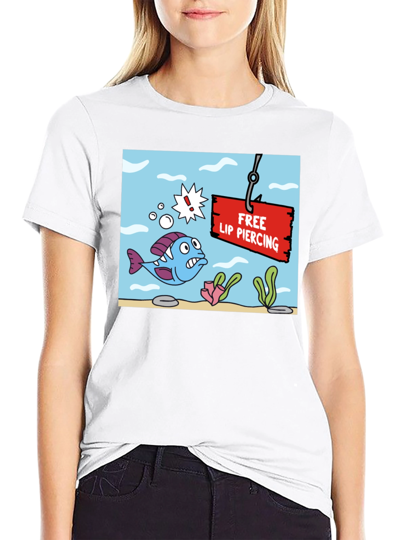 Funny Free Lip Piercing Graphic T-Shirt