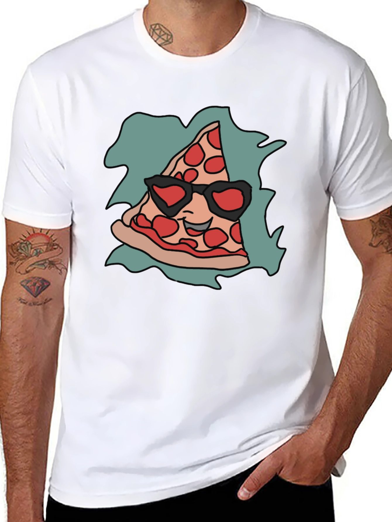 Cool Pizza Slice Graphic T-Shirt