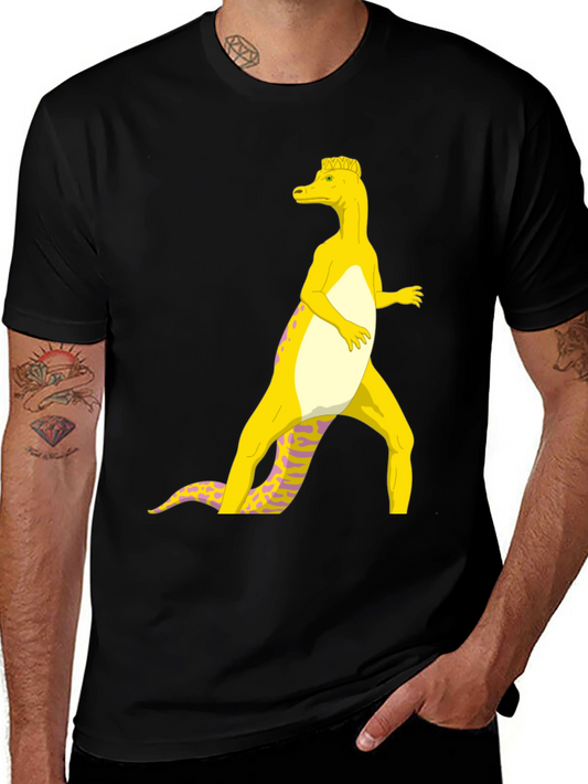 Cartoon Dinosaur Graphic Tee - Funny Novelty Shirt