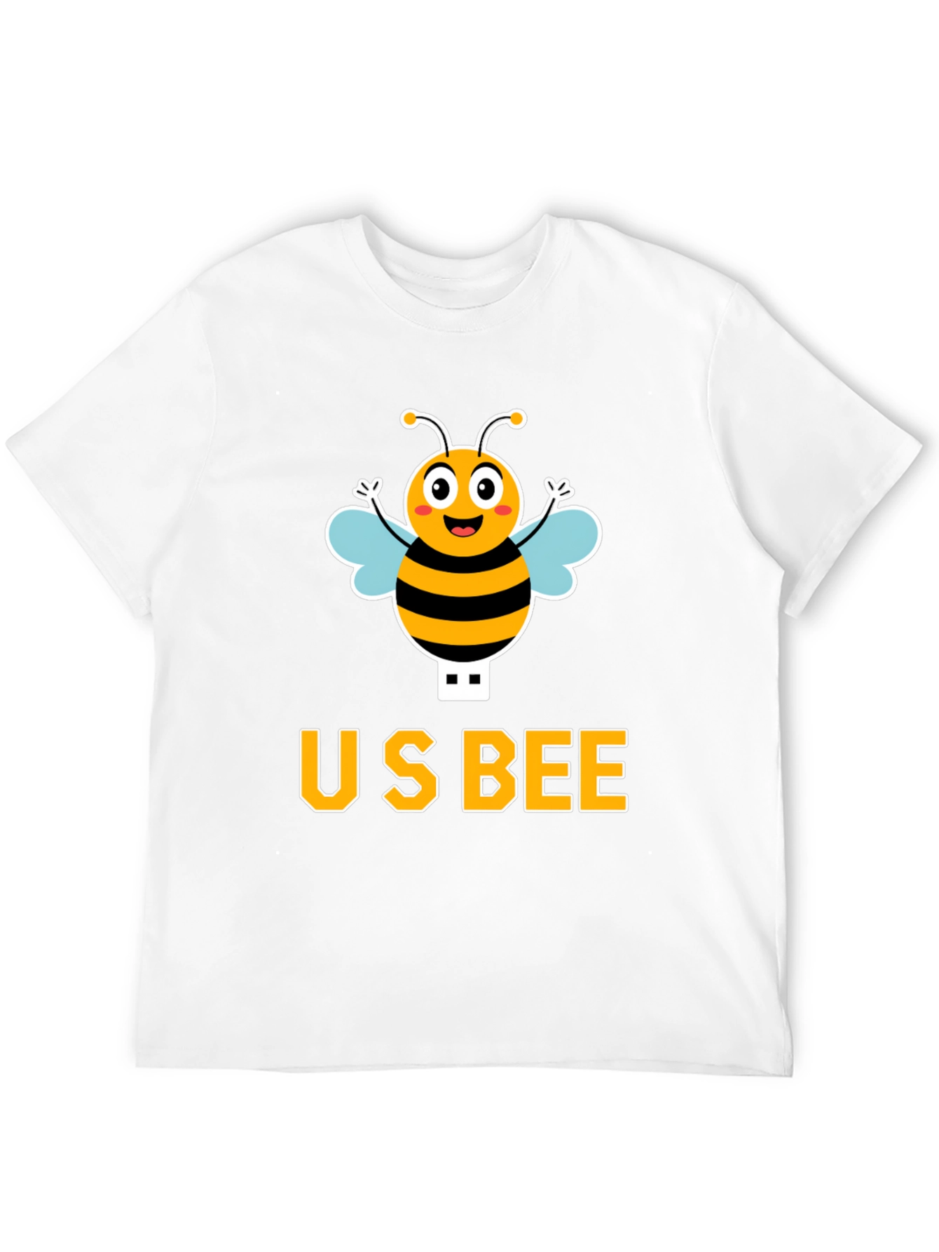 US Bee Graphic T-Shirt - Black Cotton Blend