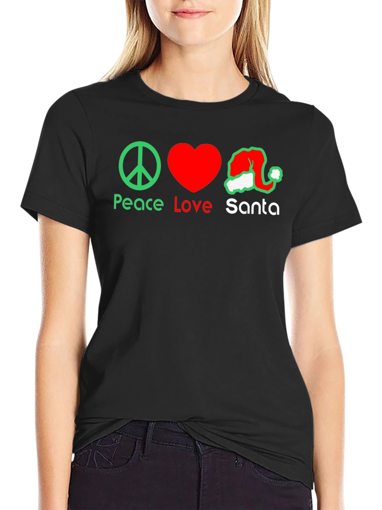 Peace Love Santa Graphic T-Shirt