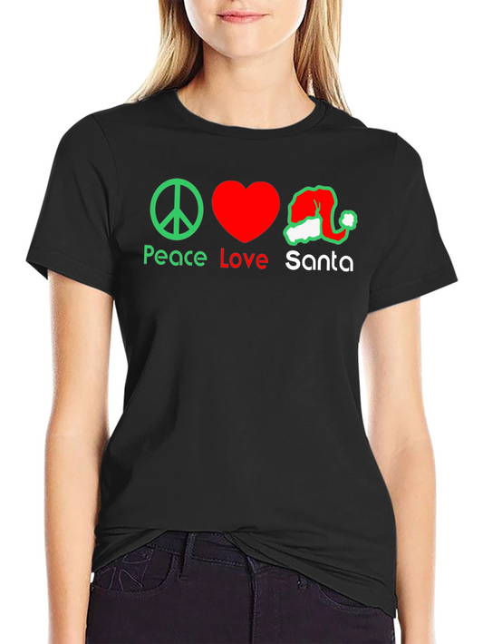 Peace Love Santa Graphic T-Shirt