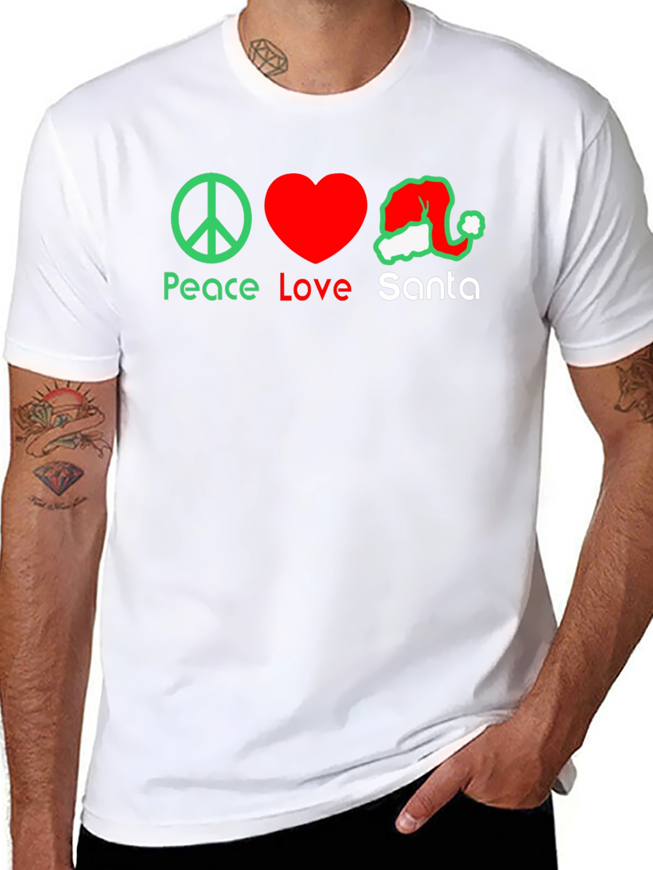 Peace Love Santa Graphic T-Shirt