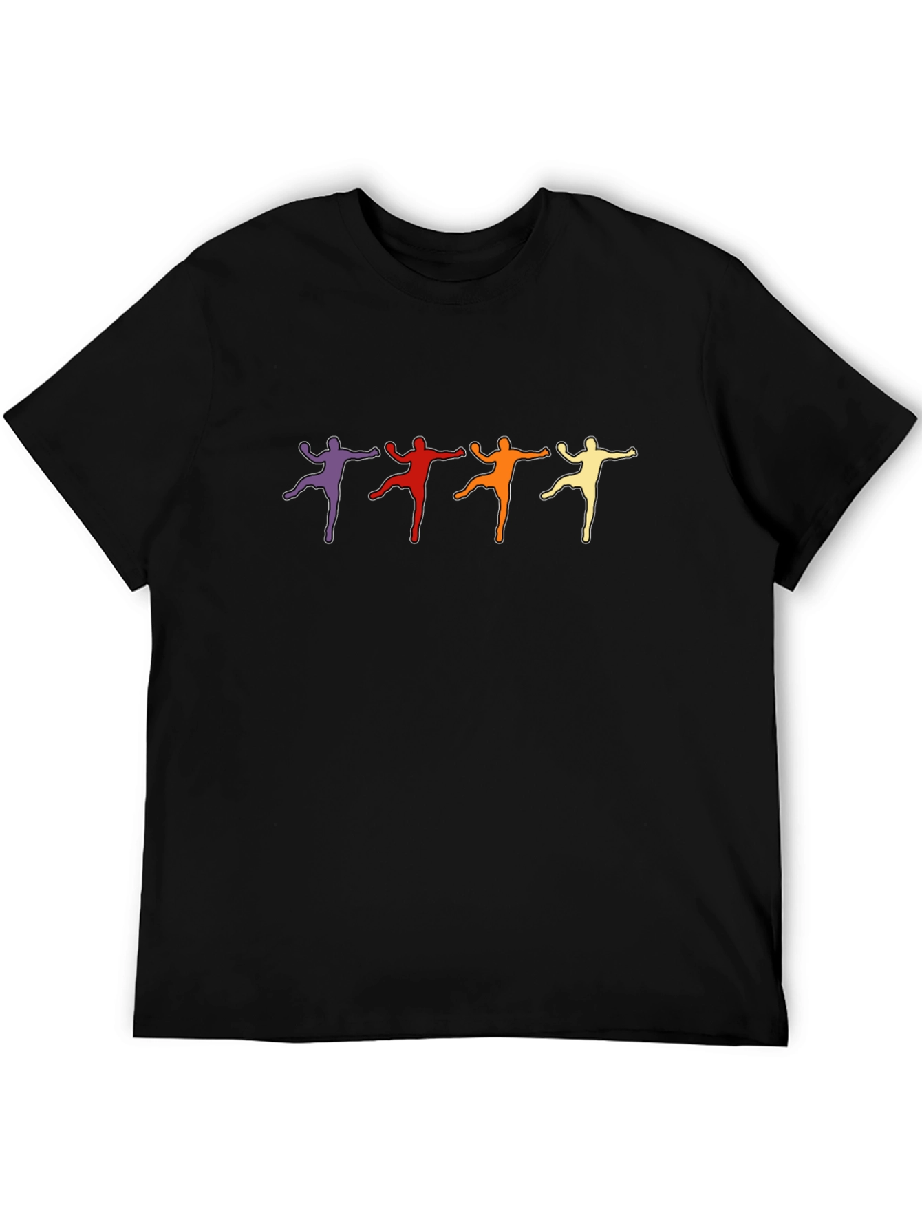 Retro Dancer Graphic Tee - Black Cotton T-Shirt
