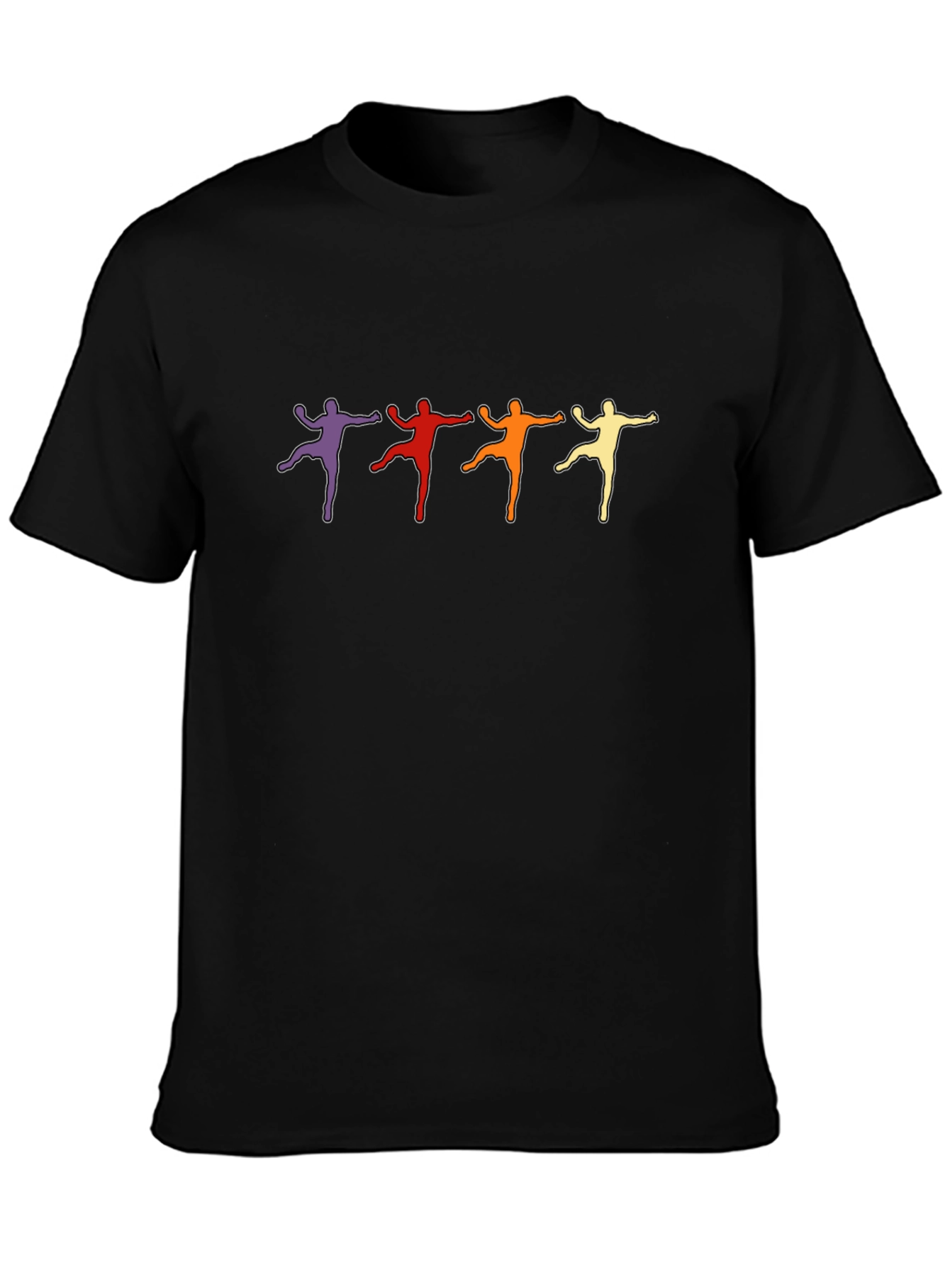 Retro Dancer Graphic Tee - Black Cotton T-Shirt