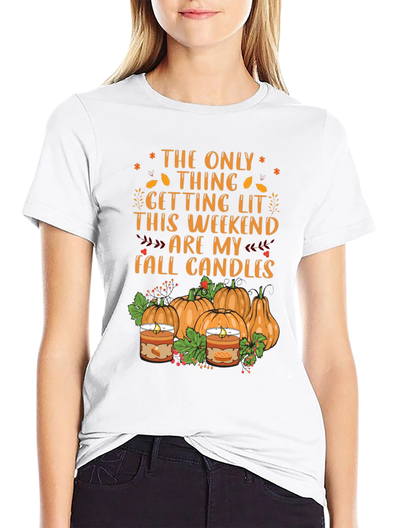 Fall Candles Graphic T-Shirt