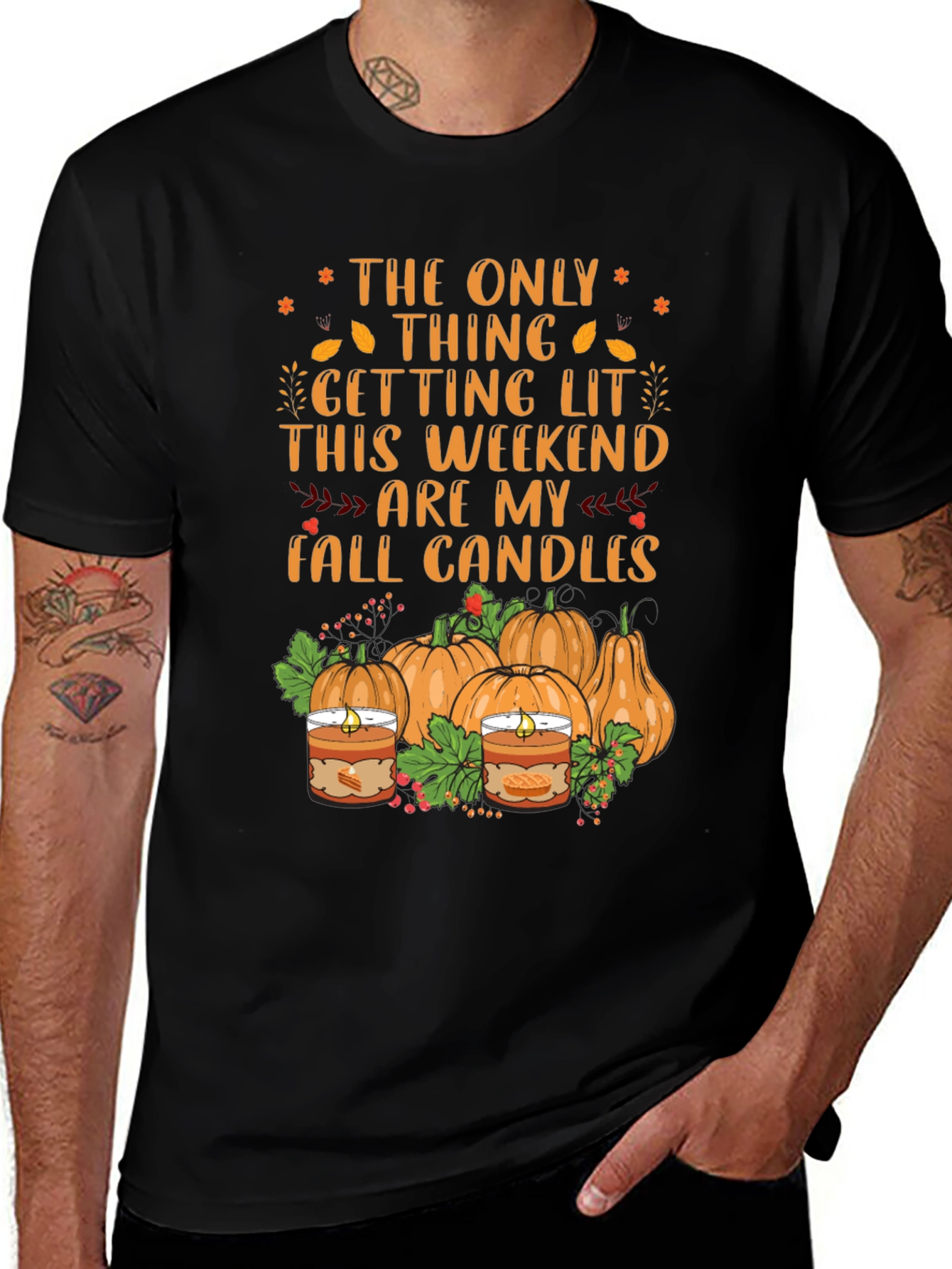 Fall Candles Graphic T-Shirt