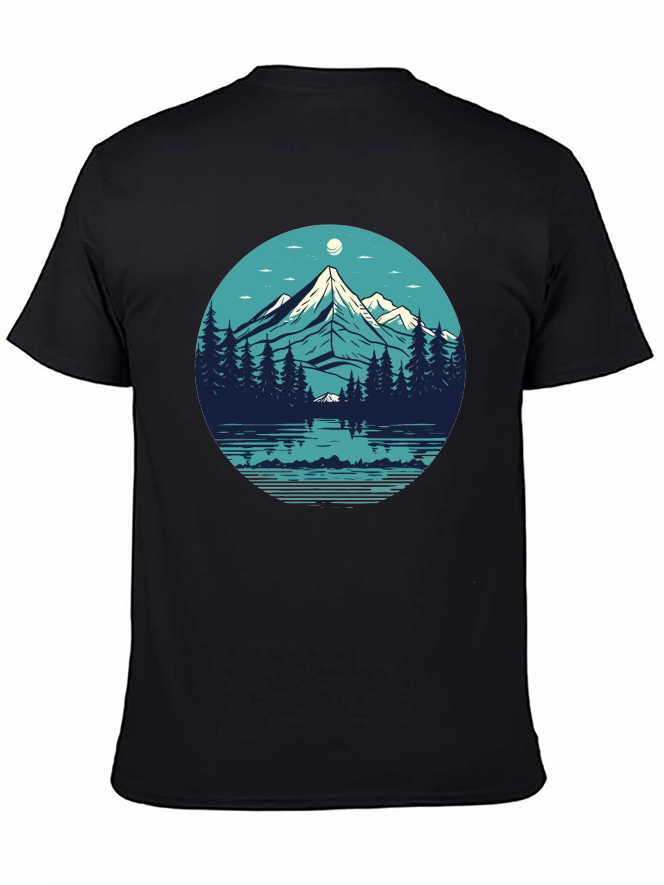 Mountainscape Graphic Black T-Shirt