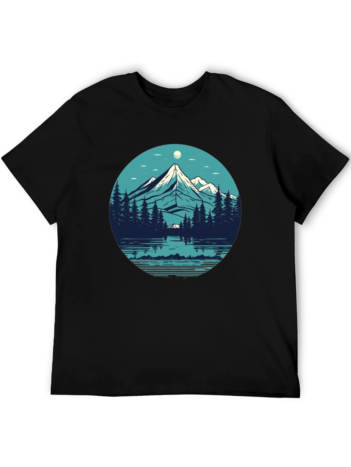 Mountainscape Graphic Black T-Shirt