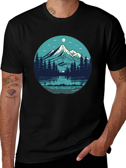 Mountainscape Graphic Black T-Shirt