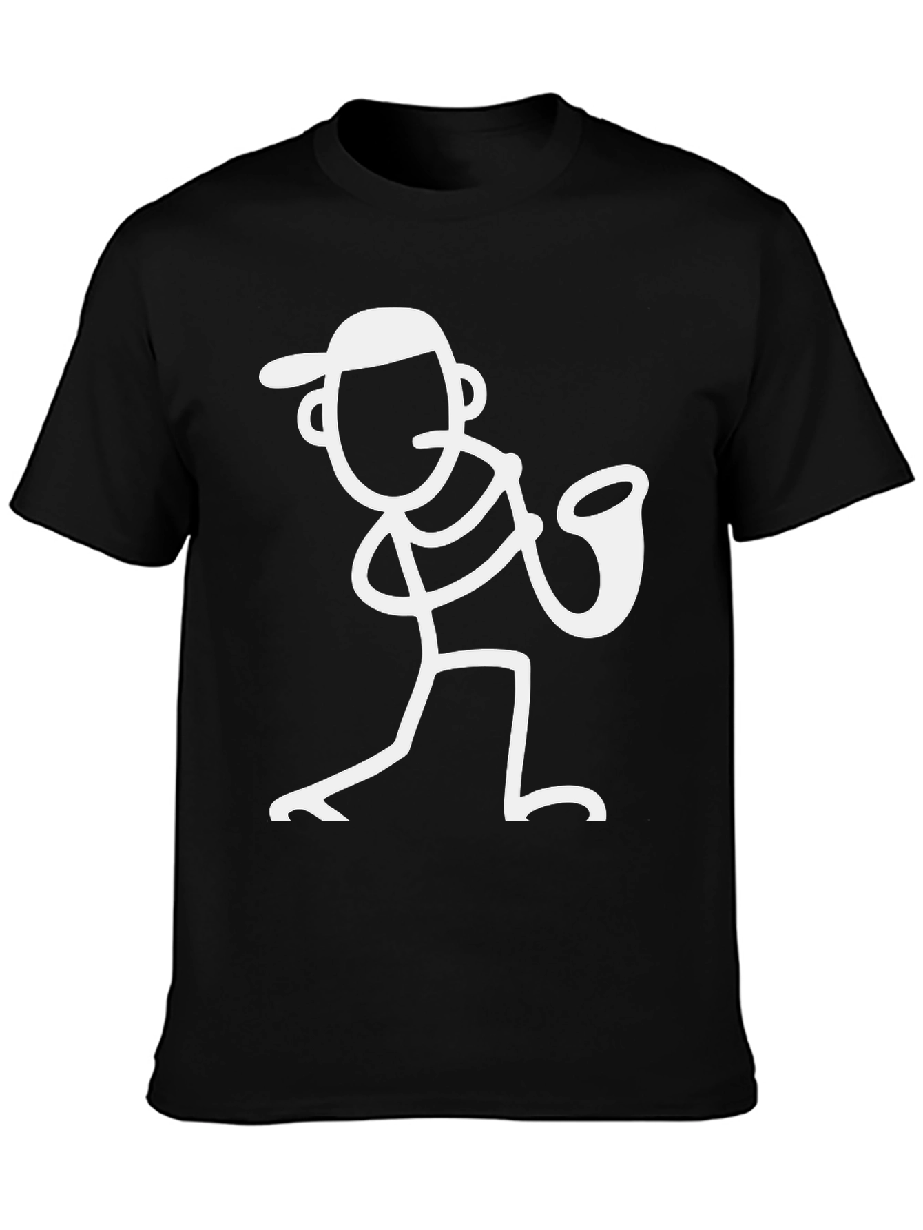 Saxophone Stick Figure Graphic Tee