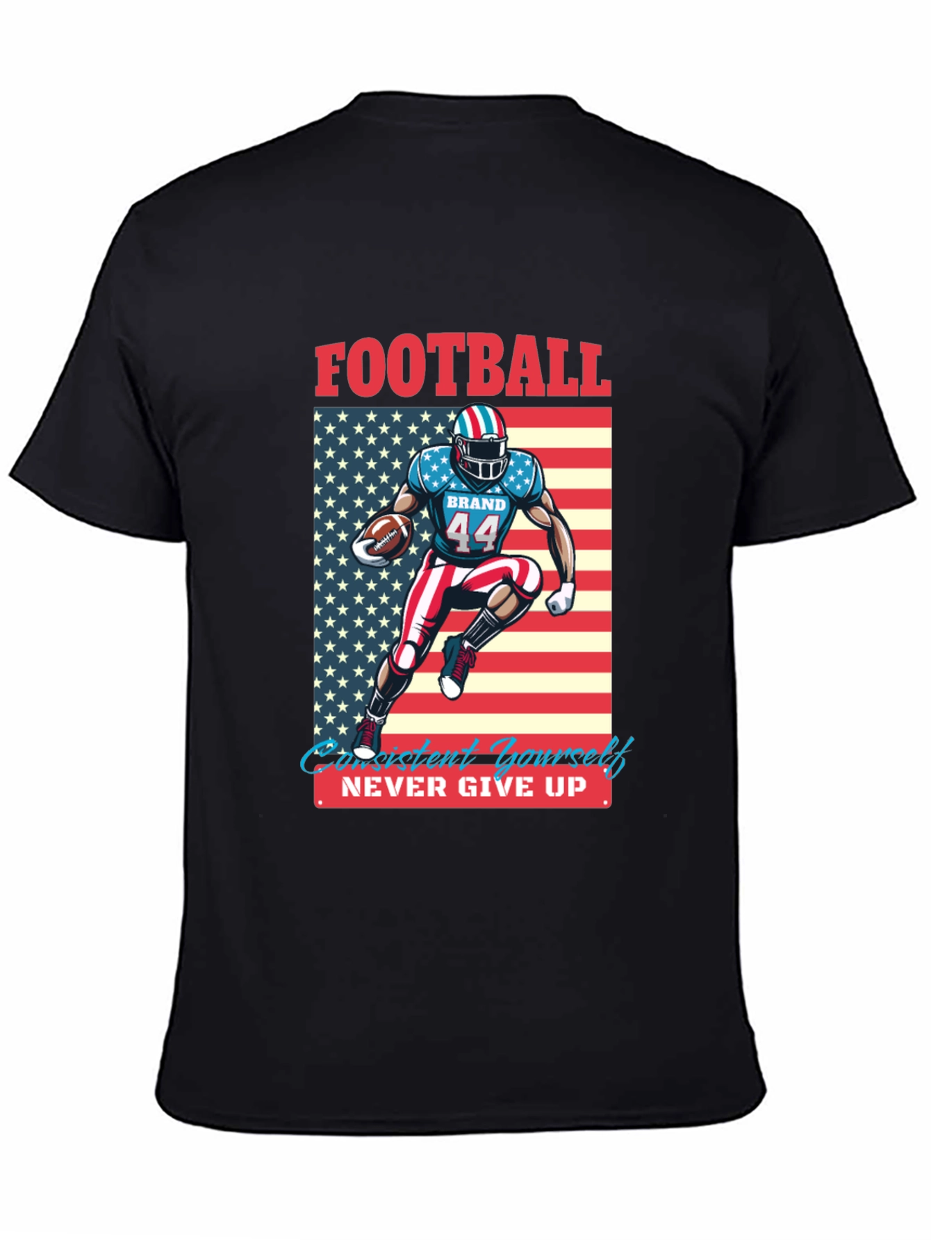 Football Patriot T-Shirt - Never Give Up