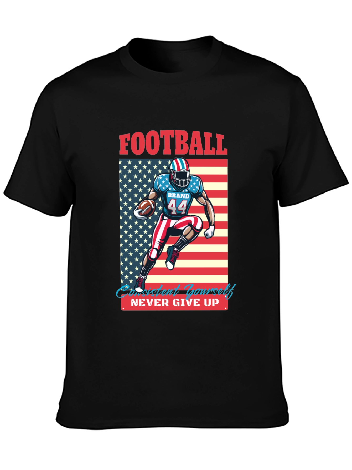 Football Patriot T-Shirt - Never Give Up