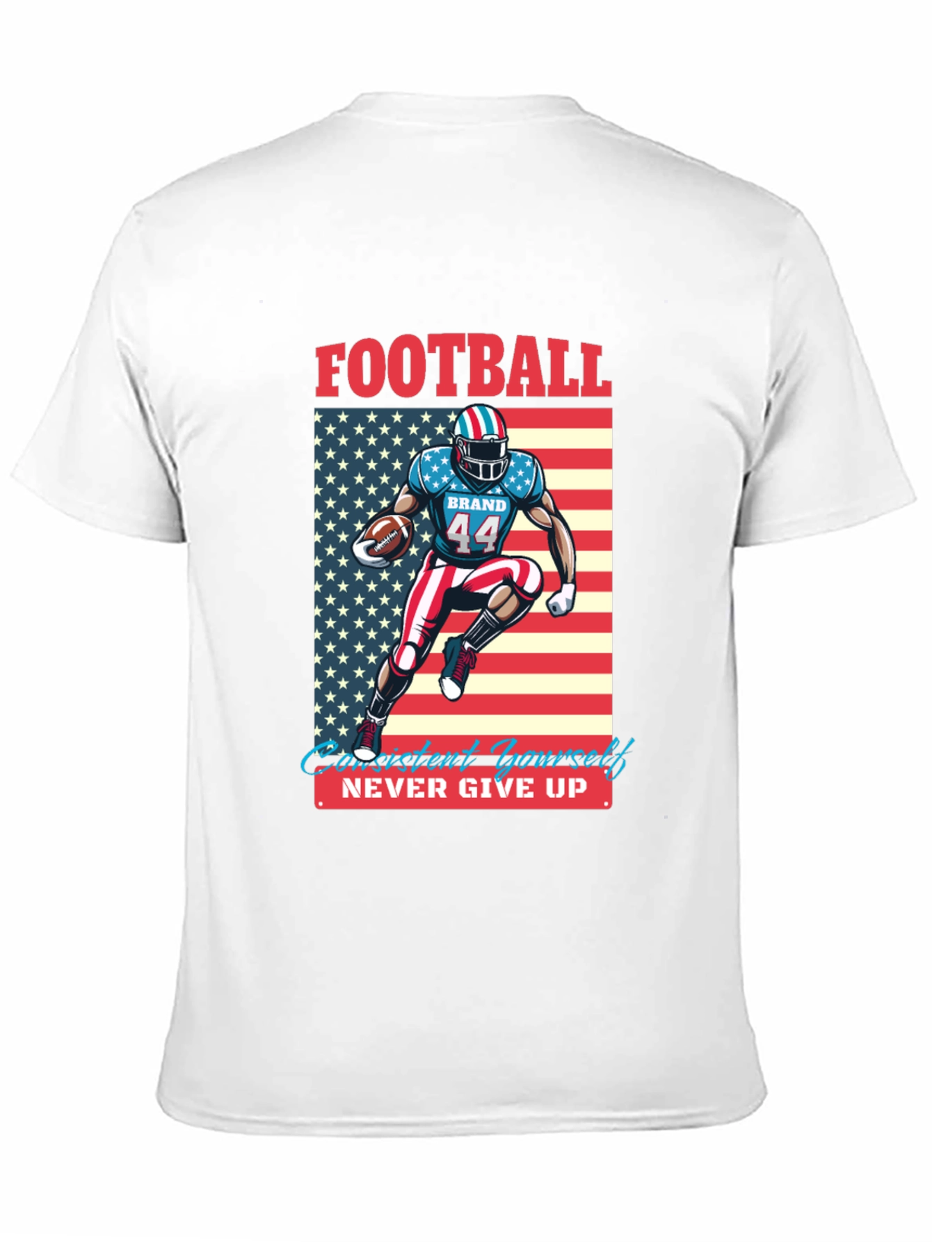 Football Patriot T-Shirt - Never Give Up