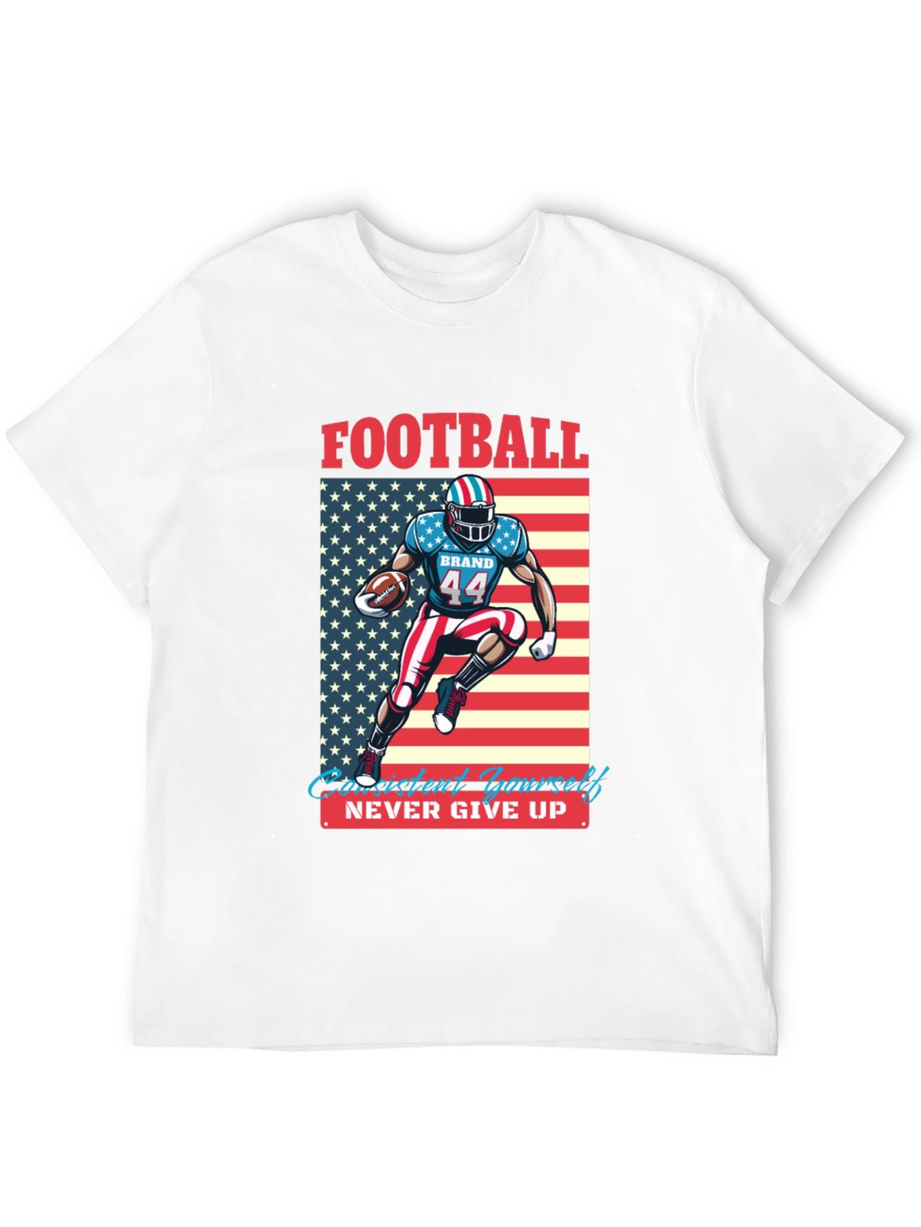 Football Patriot T-Shirt - Never Give Up