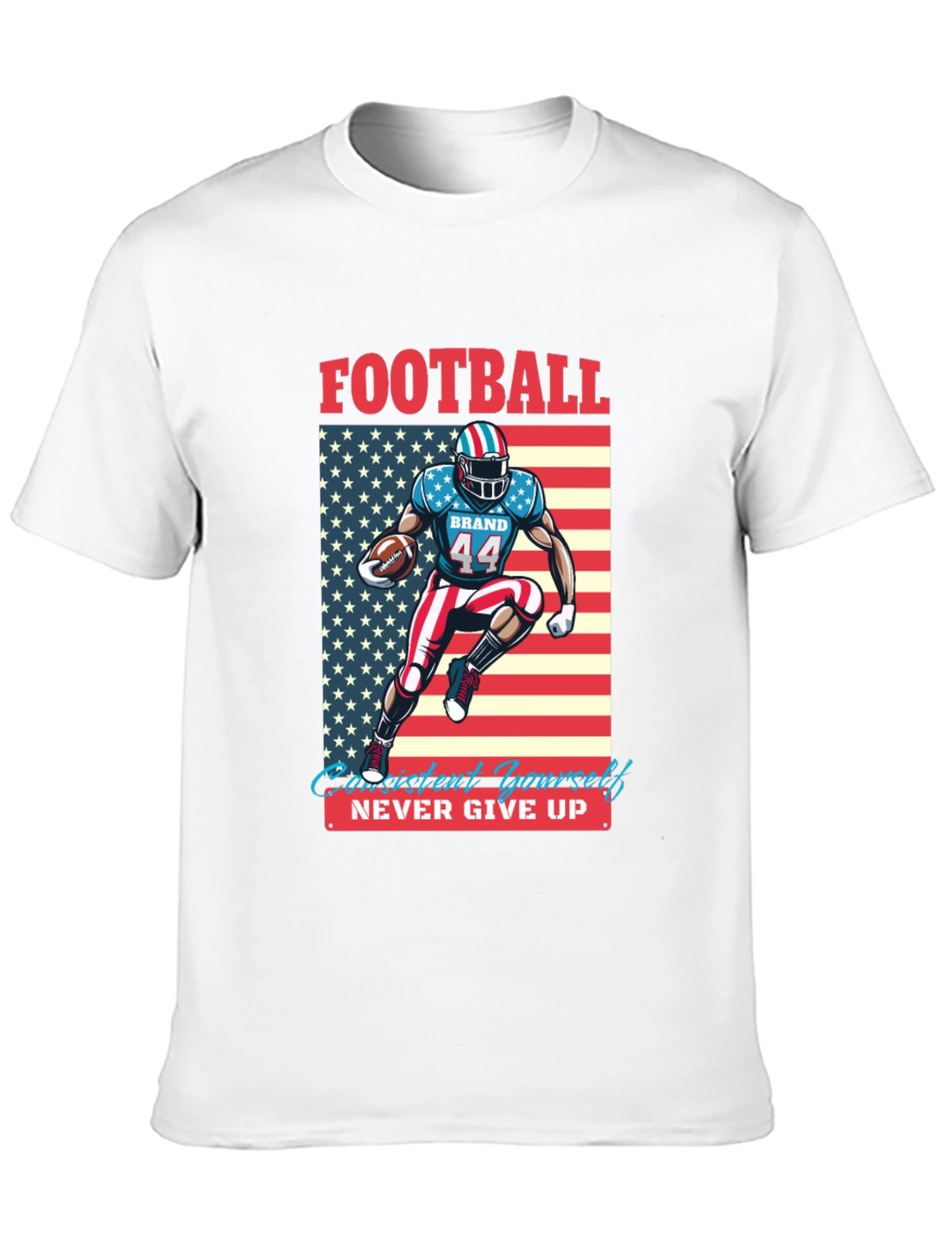 Football Patriot T-Shirt - Never Give Up