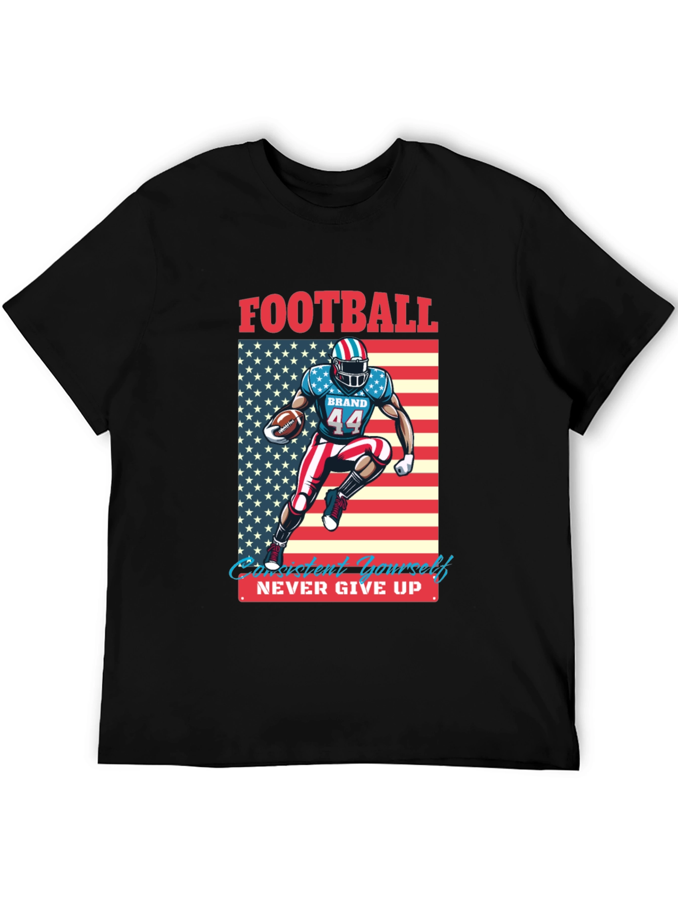 Football Patriot T-Shirt - Never Give Up