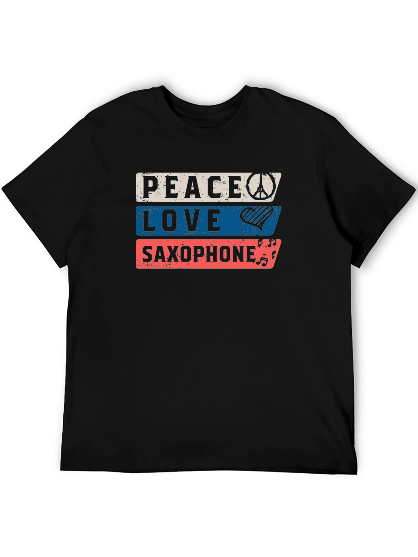 Peace Love Saxophone Graphic Tee