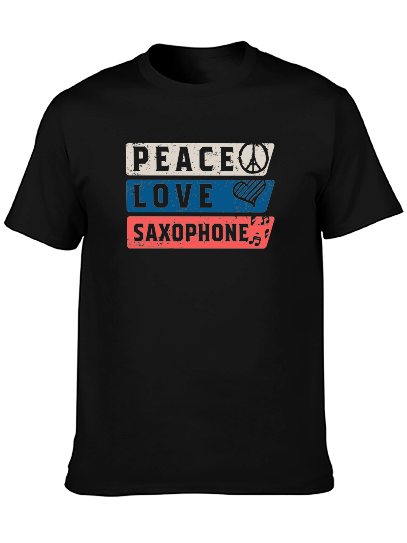 Peace Love Saxophone Graphic Tee