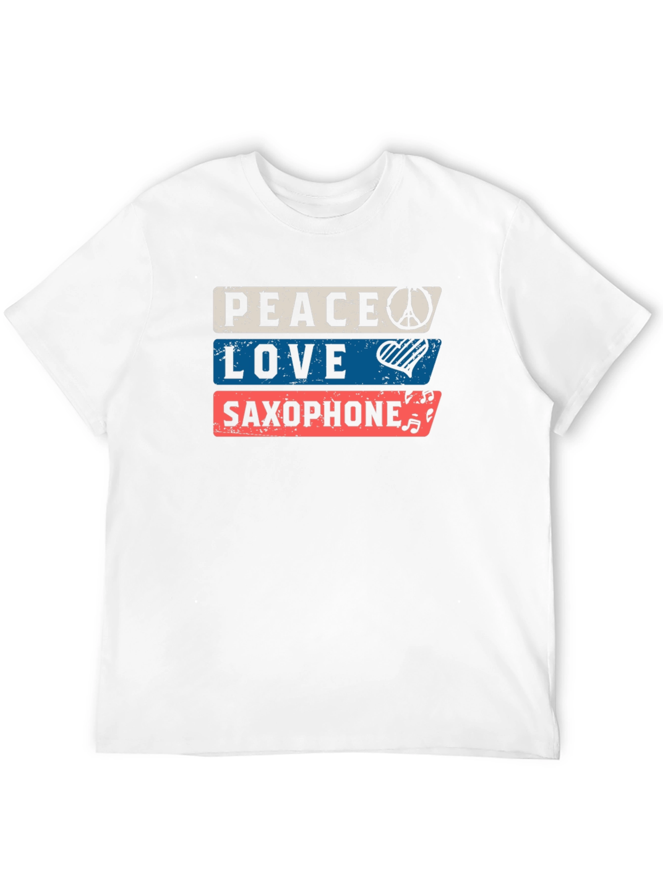 Peace Love Saxophone Graphic Tee
