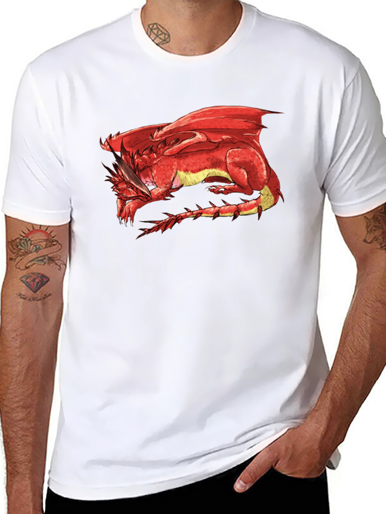 Red Dragon Graphic Tee - Black