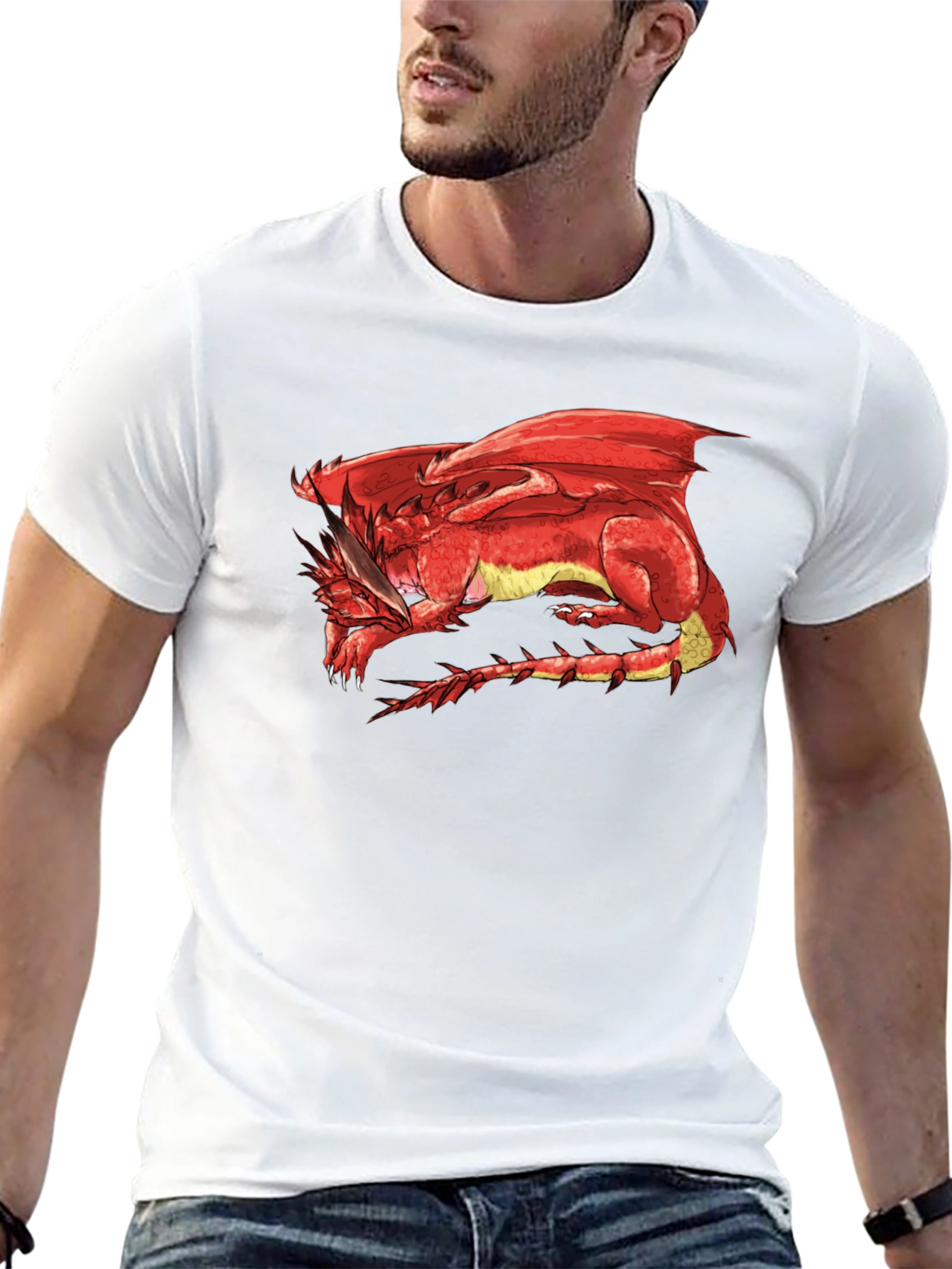 Red Dragon Graphic Tee - Black