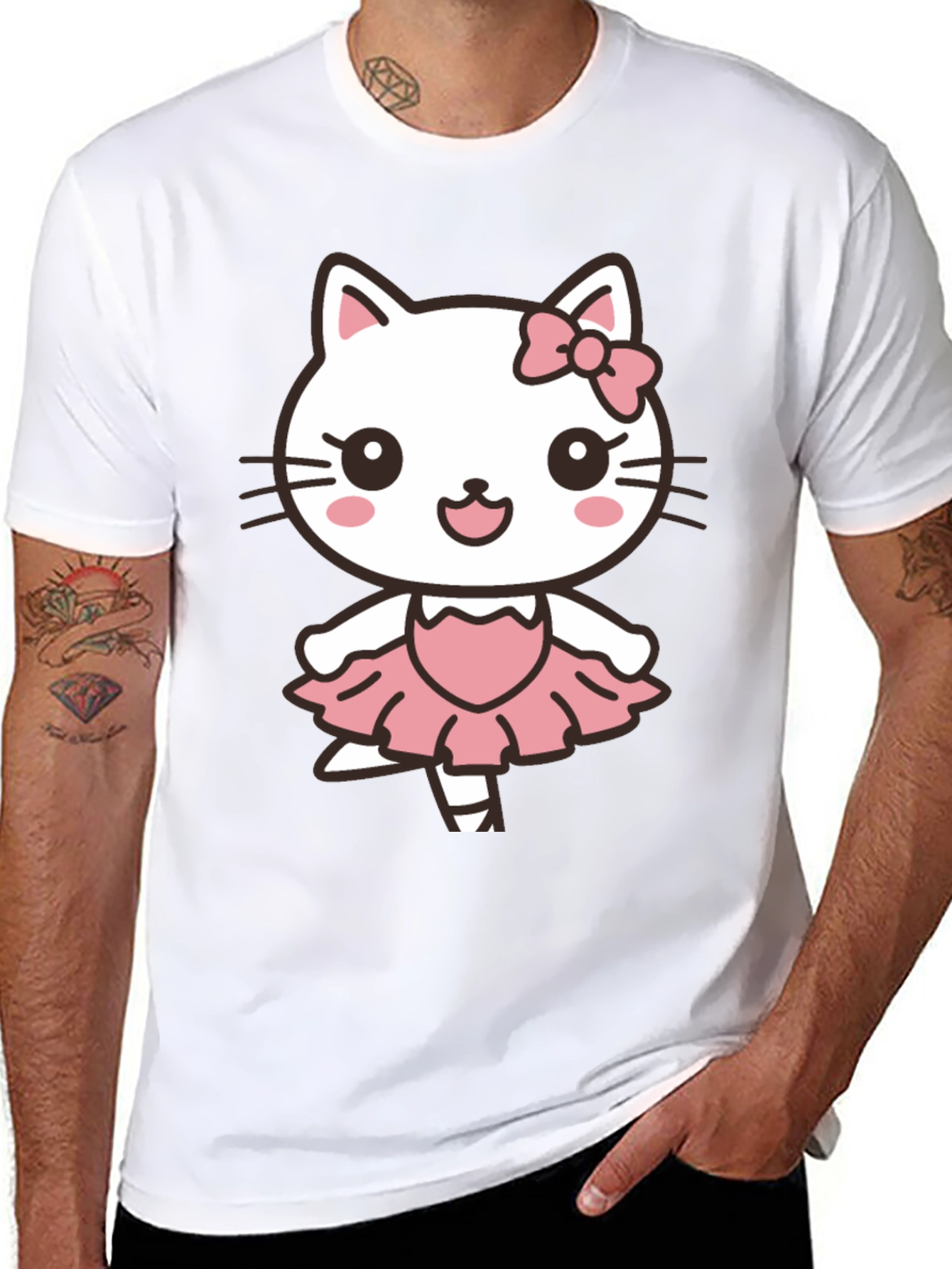 Cute Hello Kitty Ballerina Black T-Shirt