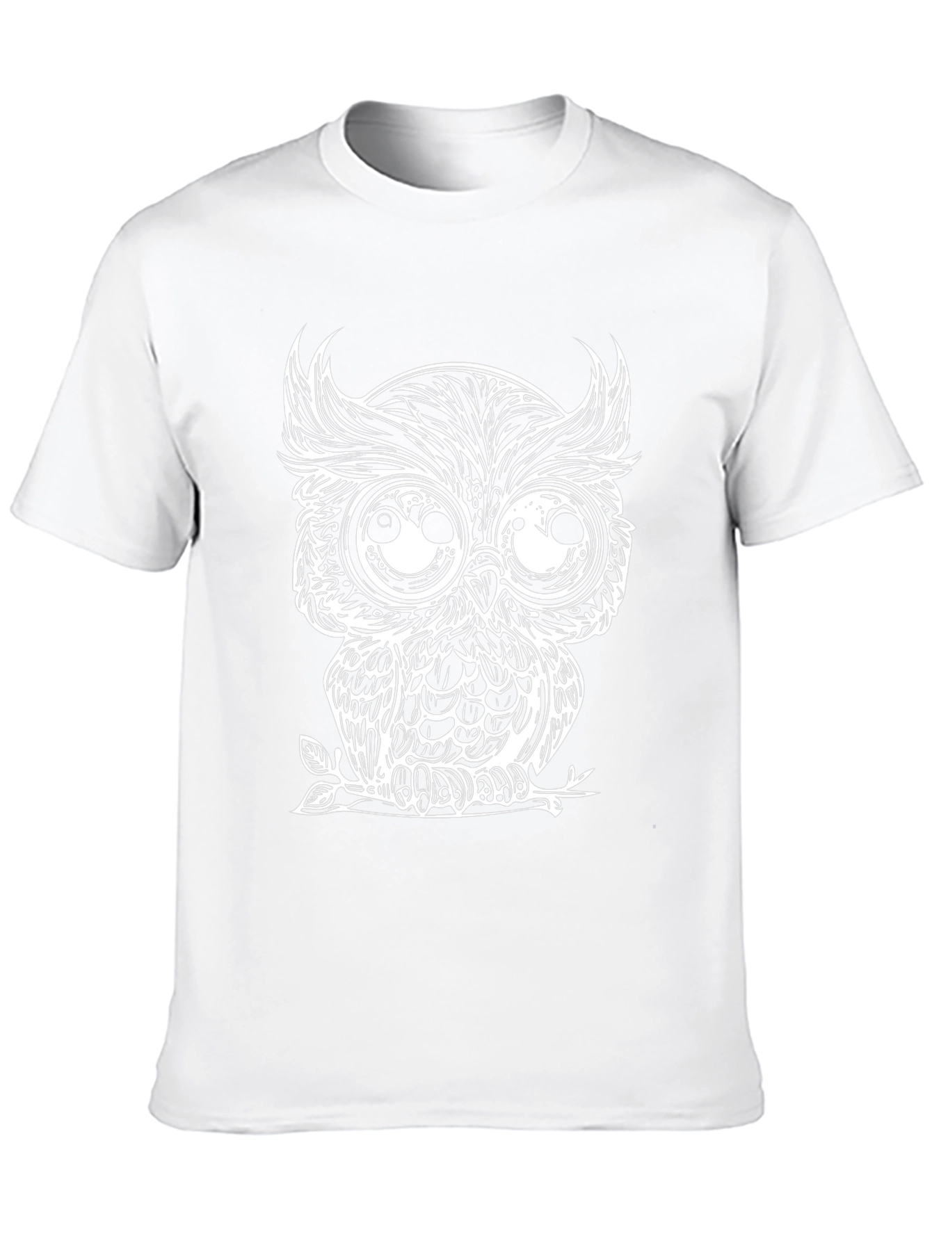 Mens Black Owl Graphic Tee - Unique Design