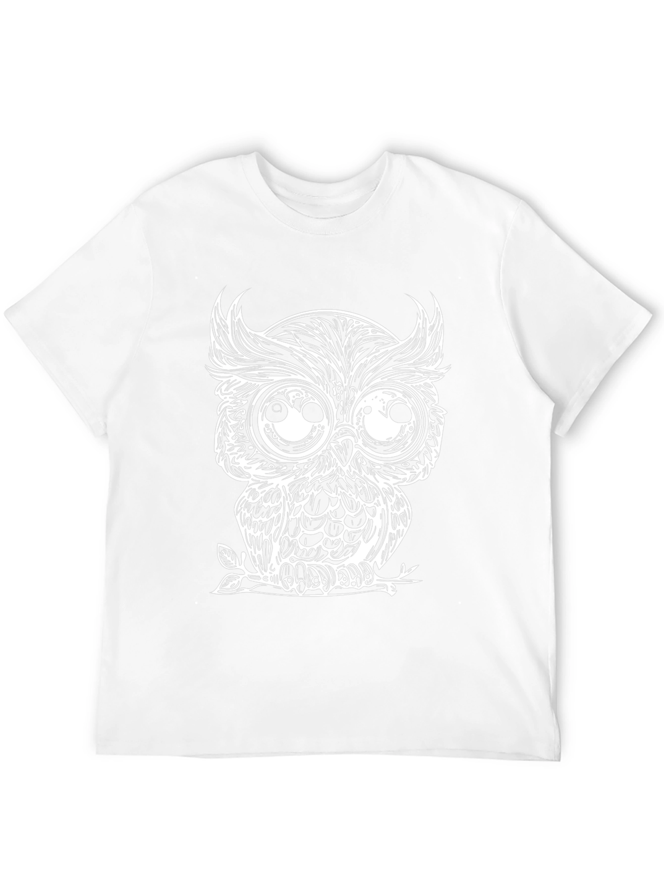 Mens Black Owl Graphic Tee - Unique Design