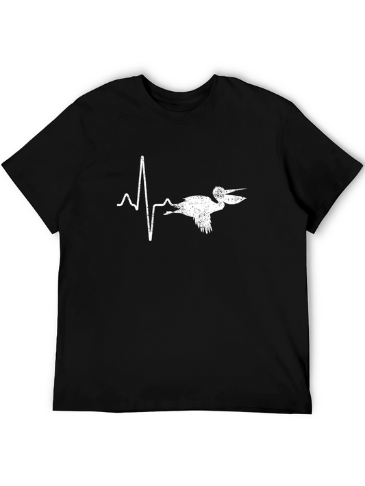 Pelican Heartbeat Graphic Tee - Black Cotton T-Shirt