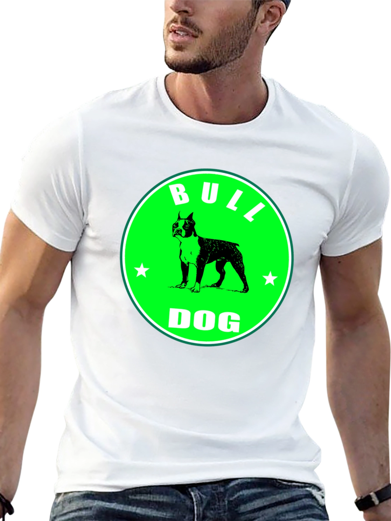 Bulldog Graphic Tee - Black Cotton T-Shirt