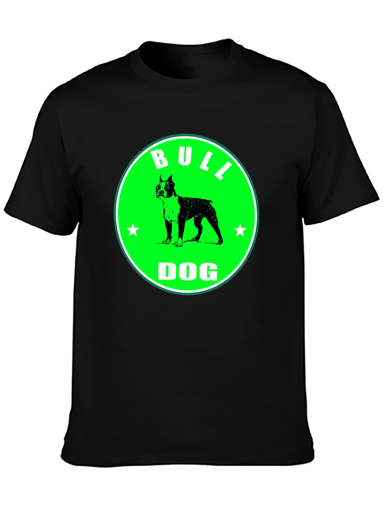 Bulldog Graphic Tee - Black Cotton T-Shirt