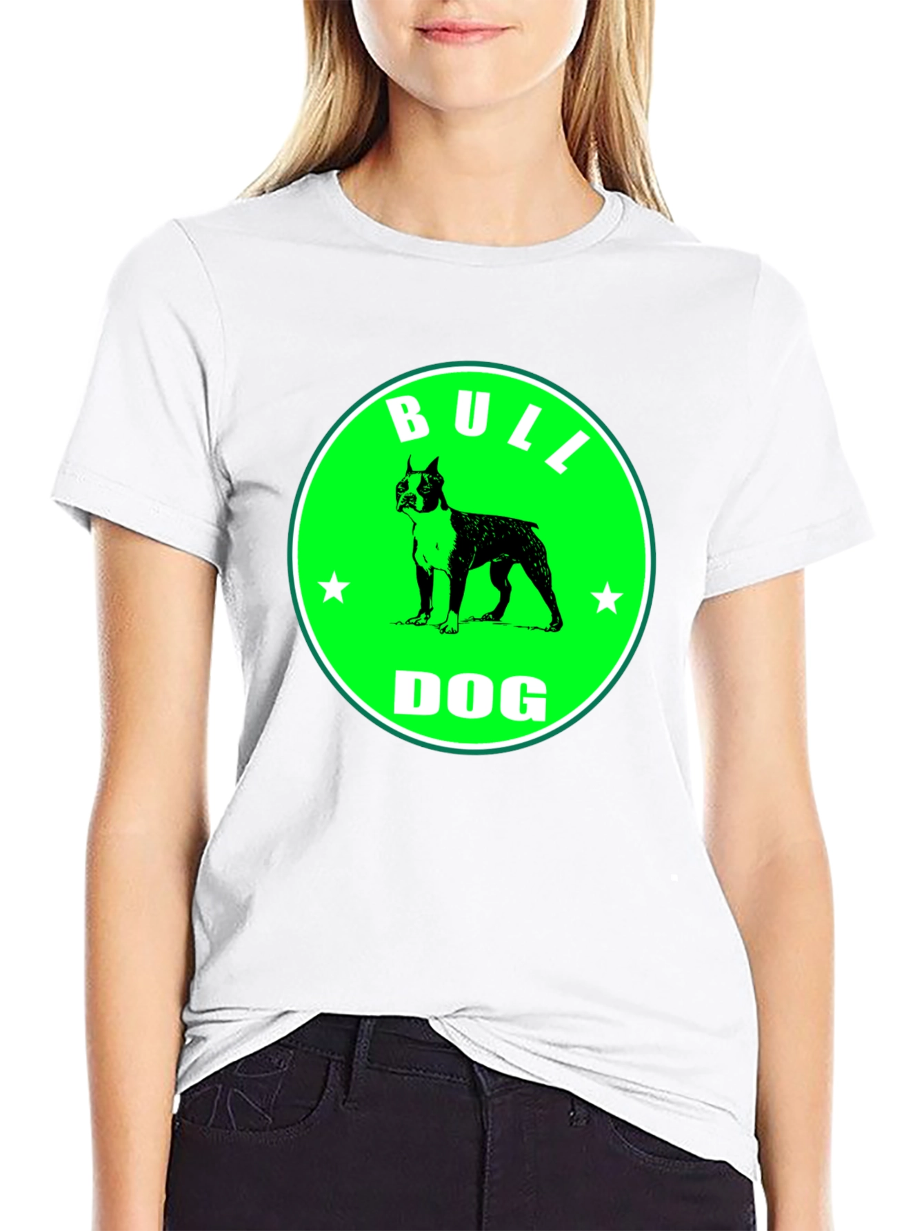 Bulldog Graphic Tee - Black Cotton T-Shirt