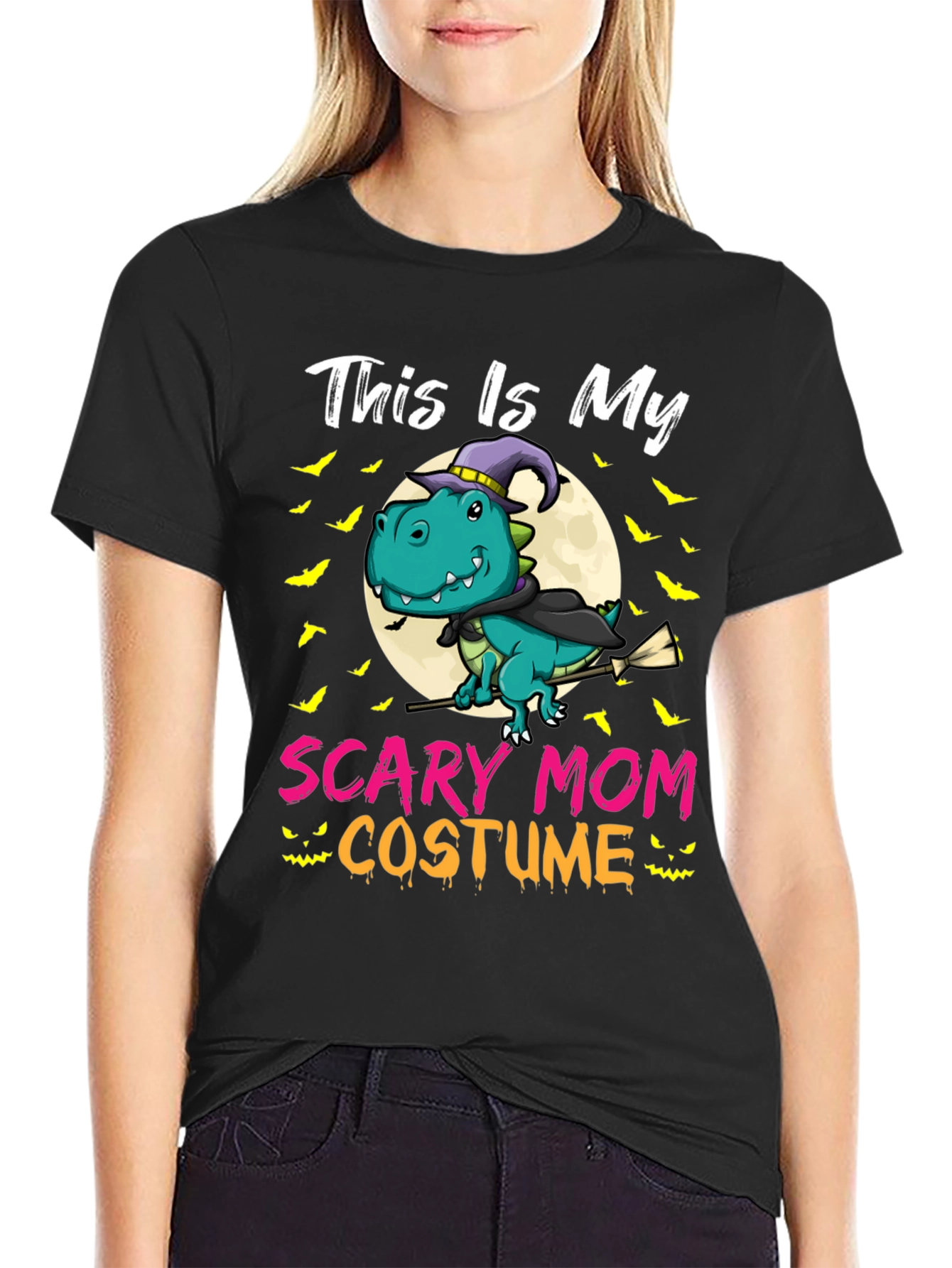 Scary Mom Costume T-Rex Halloween T-Shirt