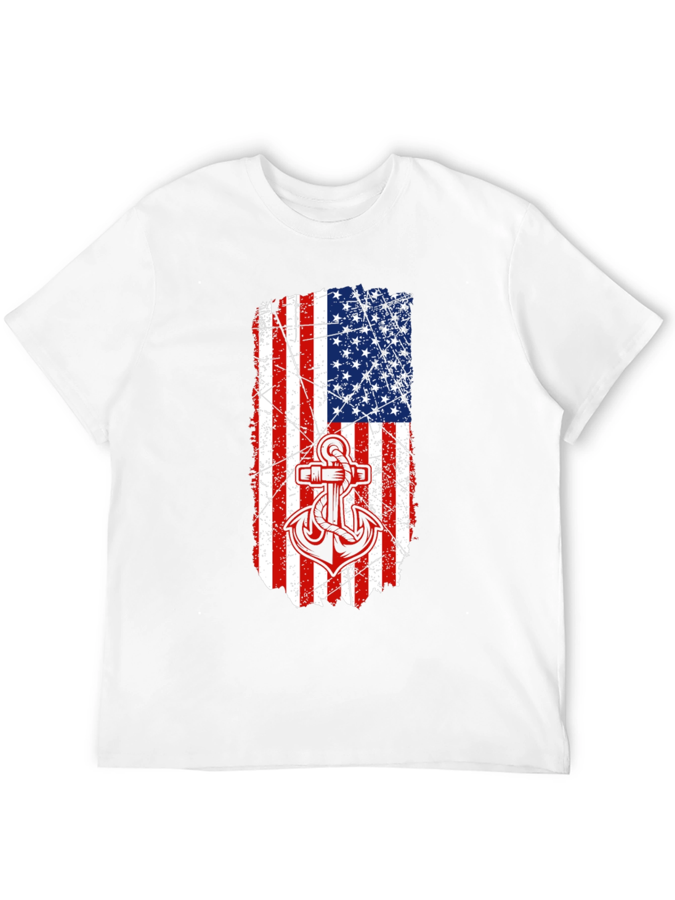 American Flag Anchor Graphic T-Shirt