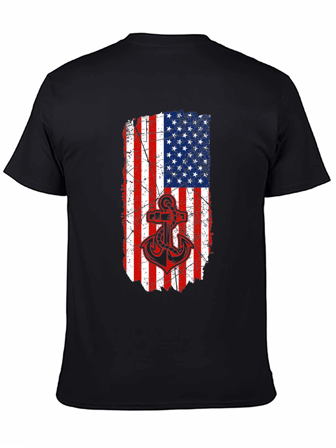 American Flag Anchor Graphic T-Shirt