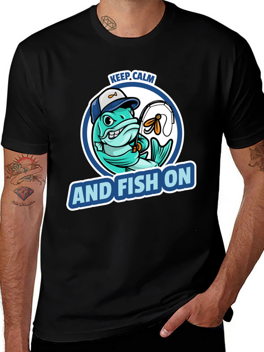 Keep Calm And Fish On T-Shirt - Fishing Lovers Tee