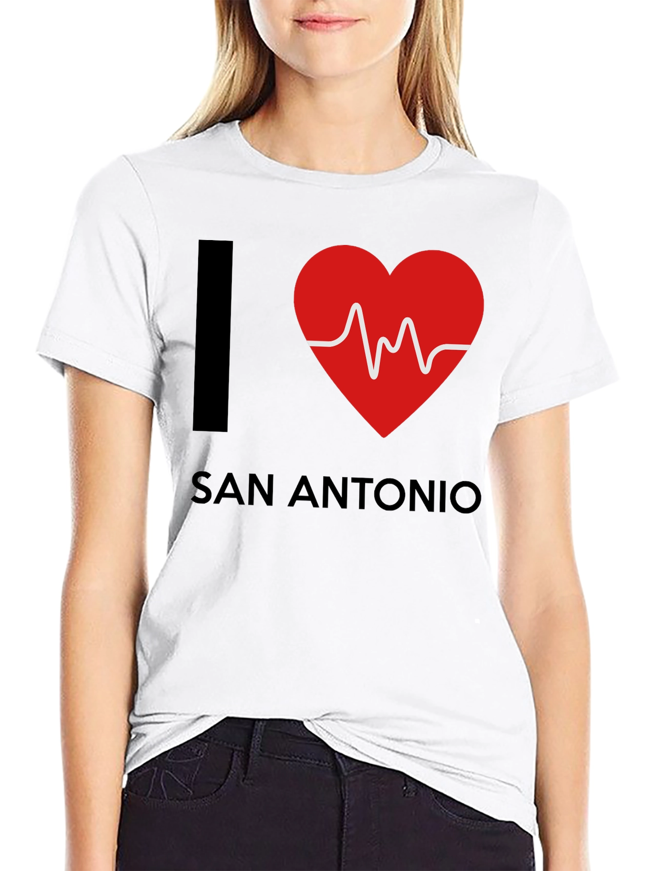 I Heart San Antonio Black Graphic Tee