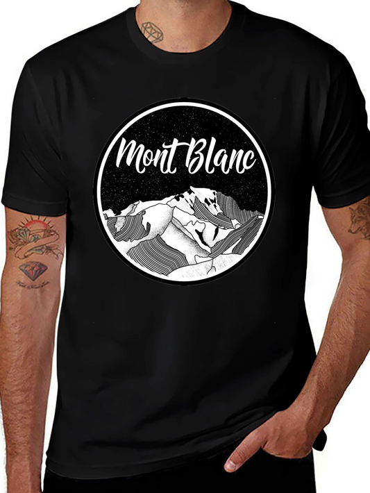 Mont Blanc Graphic Tee - Black Cotton T-Shirt