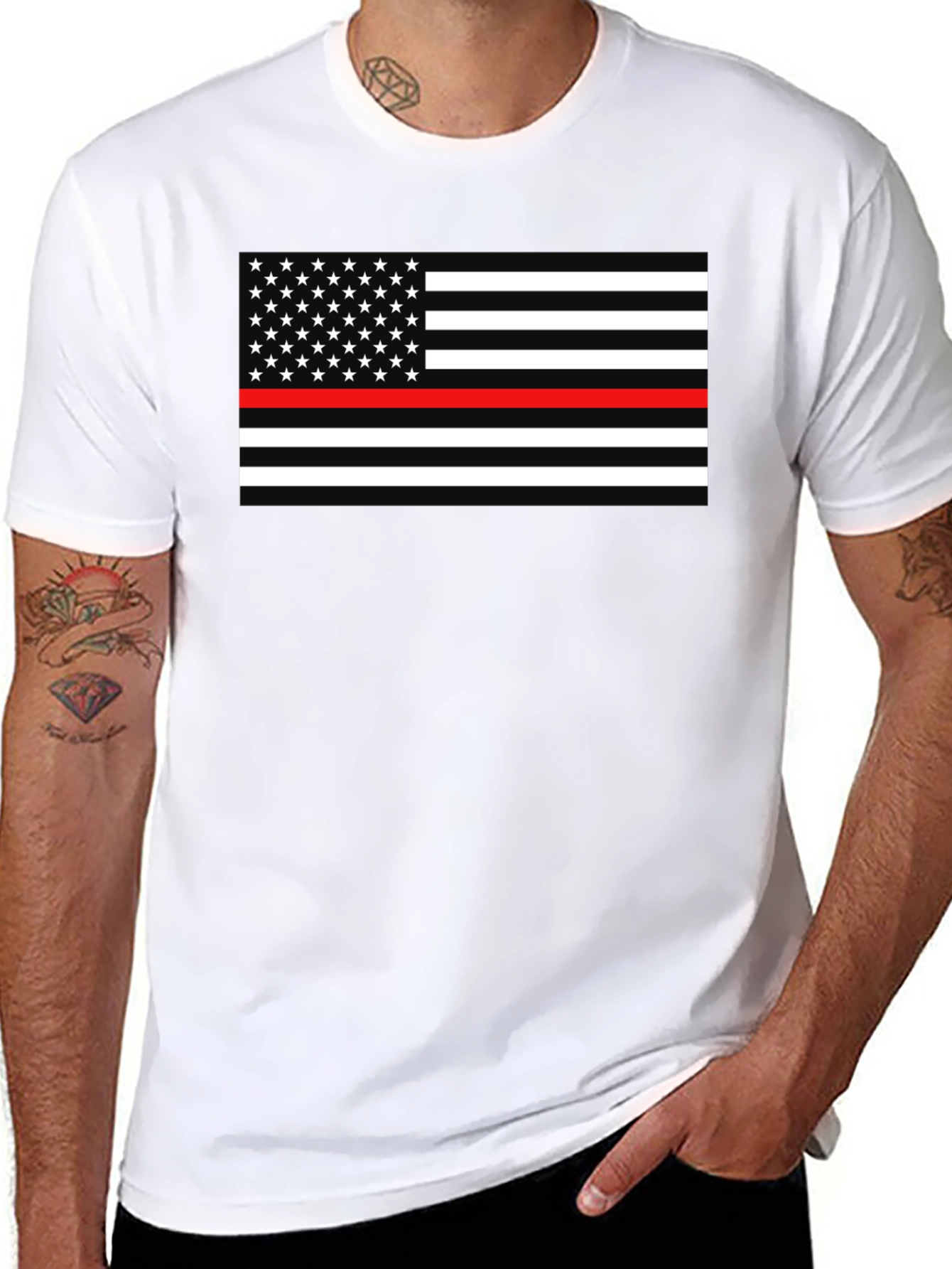 Thin Red Line American Flag Graphic Tee