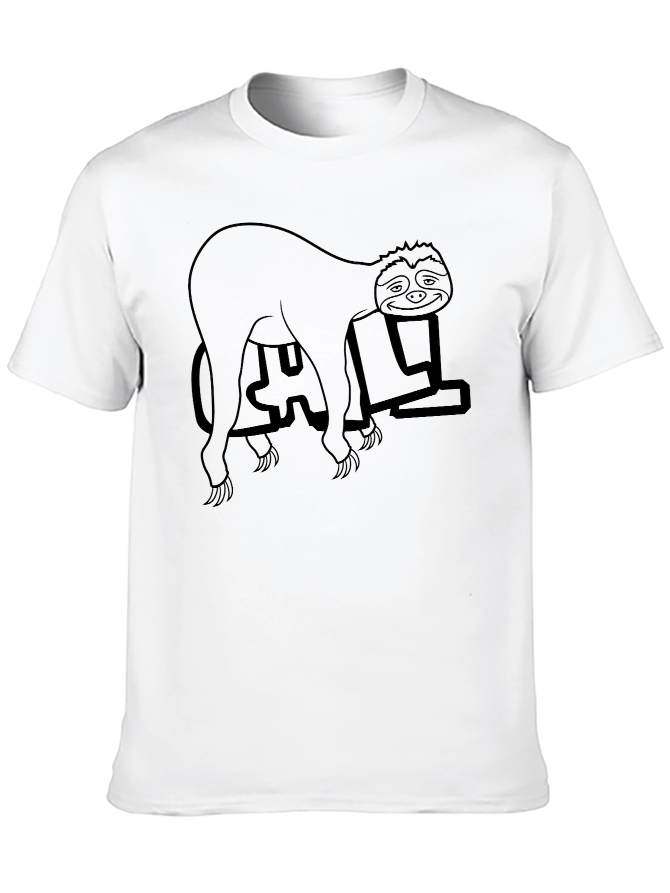 Sloth Doing Yoga Black T-Shirt