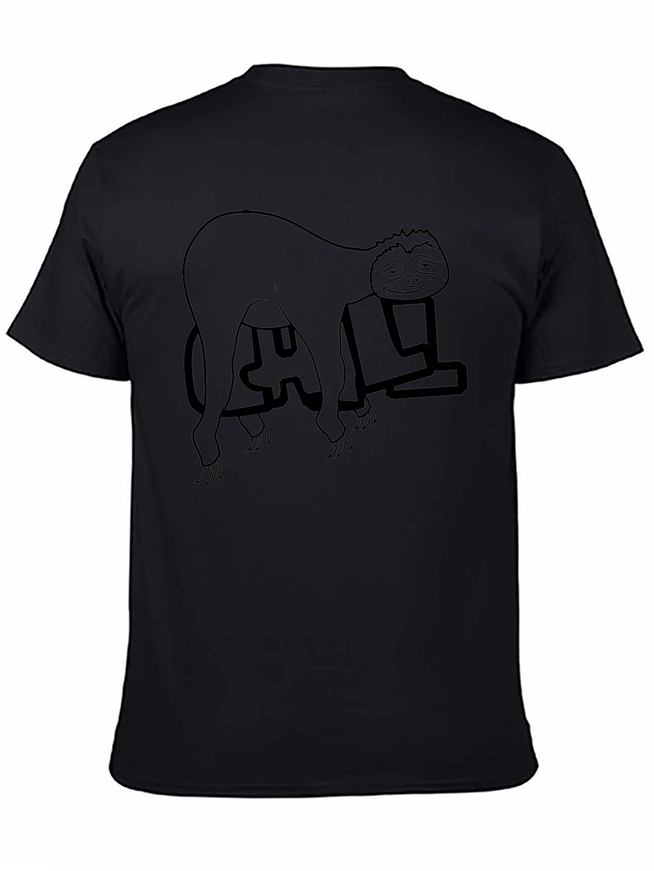 Sloth Doing Yoga Black T-Shirt