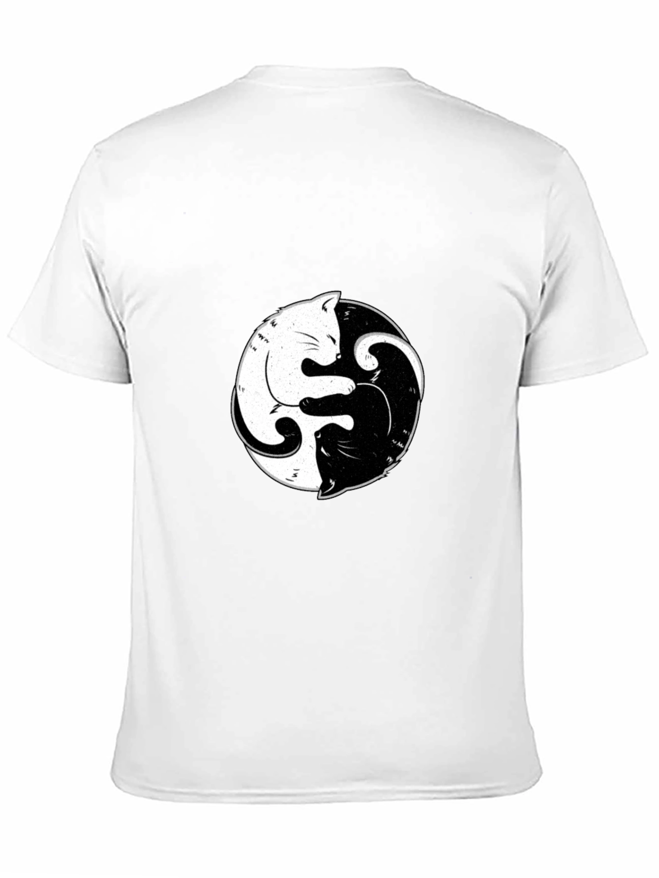 Yin Yang Cats Graphic Tee - Black